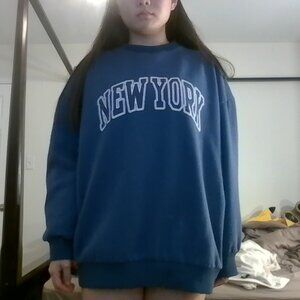 Blue "NEW YORK" Oversized Sweatshirt